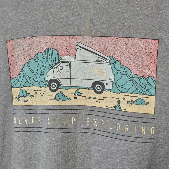 The North Face Tee Shirt Mens L Large Gray Never Stop Exploring Van Life Outdoor - Picture 6 of 10